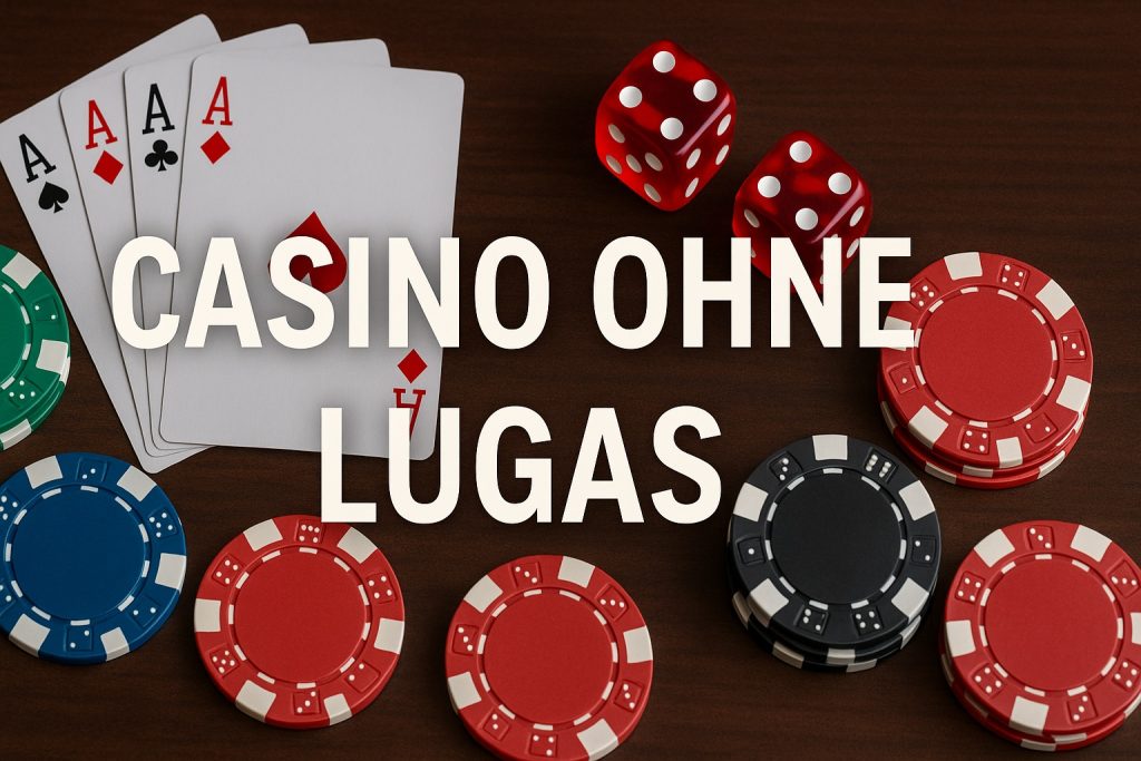 Casino ohne LUGAS mit Karten, Würfeln und Chips – Symbol für Online Casinos ohne deutsche Sperrdatei und mehr Spielfreiheit
